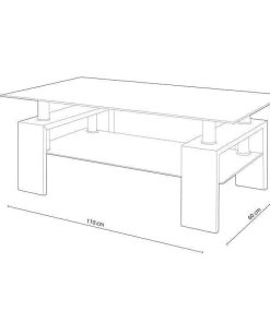 Mesas Y Sillas Easy Mobel Mesas De Centro O Auxiliares | Mesa De Centro De Cristal Templado Missouri Blanco