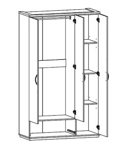 Dormitorio Easy Mobel | Armario De Dormitorio 3 Puertas Con Espejo Dn Sonoma