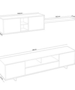 Sal N Y Comedor Easy Mobel | Mueble Tv Belus + Estante Bg. Conjunto Muebles De Salon Blanco Y Gris