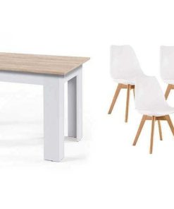 Mesas Y Sillas Easy Mobel | Pack Mesa Fija De Comedor O Cocina + 6 Sillas Nordic