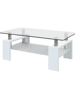 Mesas Y Sillas Easy Mobel Mesas De Centro O Auxiliares | Mesa De Centro De Cristal Templado Missouri Blanco