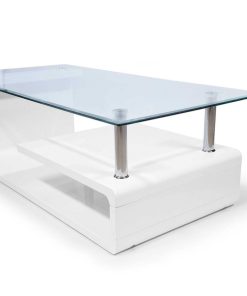 Mesas Y Sillas Easy Mobel Mesas De Centro O Auxiliares | Mesa De Centro De Cristal Templado Ada Blanco