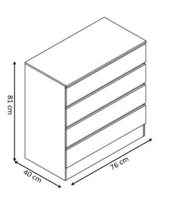 Dormitorio Easy Mobel | Comoda 4 Cajones Berni Blanco