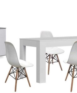 Packs Easy Mobel | Pack Mesa De Comedor Extensible + 4 Sillas + Aparador Joana 2 Puertas Y 4 Cajones