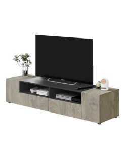 Sal N Y Comedor Easy Mobel | Mueble Tv 4 Puertas Tamiko Roble Y Negro