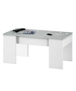 Mesas Y Sillas Easy Mobel Mesas De Centro O Auxiliares | Mesa De Centro Elevable Flow Blanco Y Cemento