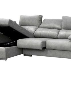 Sof S Easy Mobel | Sofa Chaise Longue Silver 260Cm. Reclinable, Con Arcon