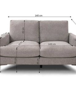 Sof S Easy Mobel | Sofa 2 Plazas Moretti 140Cm Gris