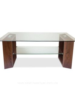 Mesas Y Sillas Easy Mobel Mesas De Centro O Auxiliares | Mesa De Centro Xs De Cristal Templado Y Madera Cambria