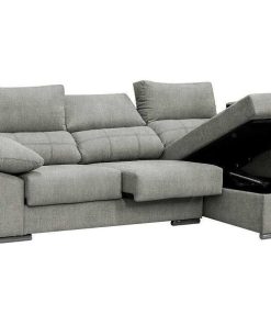 Sof S Easy Mobel | Sofa Chaise Longue Silver 260Cm. Reclinable, Con Arcon