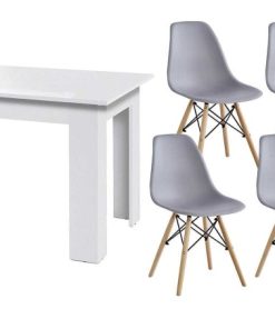 Mesas Y Sillas Easy Mobel | Pack Mesa De Comedor O Cocina Fija + 6 Sillas Estilo Nordico