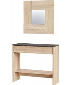 Sal N Y Comedor Easy Mobel | Mueble Recibidor Consola Oxys + Espejo Y Cajon Roble Y Wengue