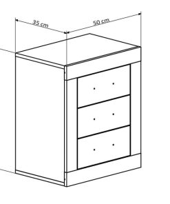 Dormitorio Easy Mobel | Mesita De Noche Kiara 3 Cajones Cambria Y Blanco