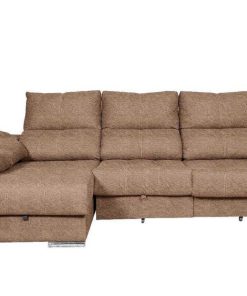 Sof S Easy Mobel | Sofa Cama Chaise Longue 275Cm. Reclinable, Con Arcon +2 Pufs