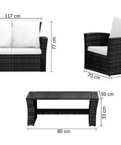 Muebles De Jard N Easy Mobel | Sofa + 2 Sillas + Mesa De Ratan Pe. Muebles De Jardin Y Terraza