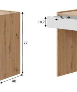 Sal N Y Comedor Easy Mobel | Mesa De Escritorio Con Cajon Noa Blanco Y Roble