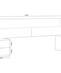 Dormitorio Easy Mobel | Cabecero De Cama Alaya. Cabezal + 2 Mesitas Blanco Y Roble