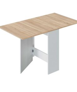 Mesas Y Sillas Easy Mobel Mesas De Comedor, Comedor O Cocina | Mesa Auxiliar Fly Con Alas Abatibles 140Cm. Comedor O Cocina Blanco Y Cambria