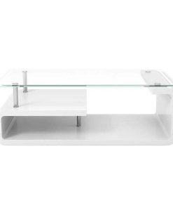 Mesas Y Sillas Easy Mobel Mesas De Centro O Auxiliares | Mesa De Centro De Cristal Templado Ada Blanco