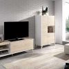 Sal N Y Comedor Easy Mobel | Mueble Bajo Tv Ness Bc 1 Puerta Blanco Y Cambria