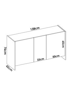 Sal N Y Comedor Easy Mobel | Aparador 3 Puertas Kloe Blanco Y Cambria