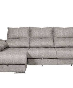 Sof S Easy Mobel | Sofa Cama Chaise Longue 275Cm. Reclinable, Con Arcon +2 Pufs