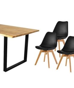 Mesas Y Sillas Easy Mobel Mesas De Comedor, Comedor O Cocina | Pack Mesa De Comedor O Cocina Madera Maciza 160Cm + Sillas Nordic