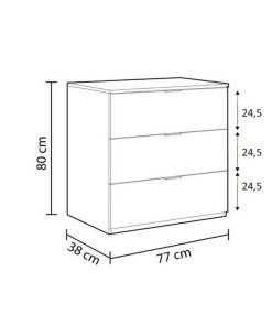 Dormitorio Easy Mobel | Comoda 3 Cajones Low Cost Blanco