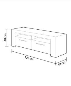 Sal N Y Comedor Easy Mobel | Mueble Bajo Tv Ambit 2 Puertas Blanco Y Cemento