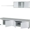 Sal N Y Comedor Easy Mobel | Conjunto Mueble De Salon Alida Blanco Y Cemento