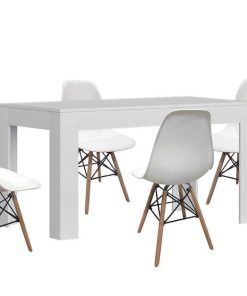 Mesas Y Sillas Easy Mobel | Mesa Extensible De Comedor O Cocina + 4 Sillas Estilo Nordico