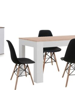 Packs Easy Mobel | Pack Mesa De Comedor Extensible + 4 Sillas + Aparador Joana 2 Puertas Y 4 Cajones