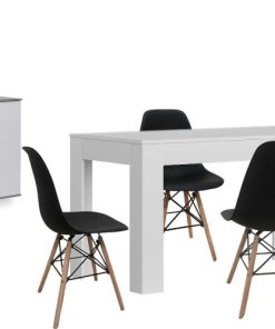 Packs Easy Mobel | Pack Mesa De Comedor Extensible + 4 Sillas + Aparador Joana 2 Puertas Y 4 Cajones