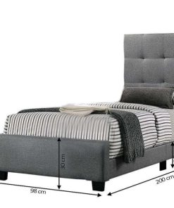 Dormitorio Easy Mobel | Cama Juvenil Individual Con Somier Emily 90Cm Gris