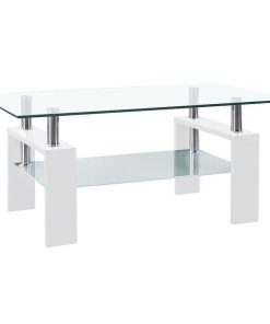 Mesas Y Sillas Easy Mobel Mesas De Centro O Auxiliares | Mesa De Centro De Cristal Templado Missouri Blanco