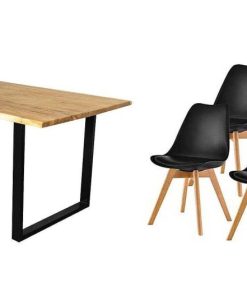 Mesas Y Sillas Easy Mobel Mesas De Comedor, Comedor O Cocina | Pack Mesa De Comedor O Cocina Madera Maciza 160Cm + Sillas Nordic