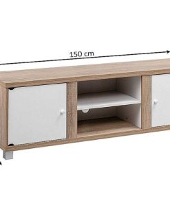 Sal N Y Comedor Easy Mobel | Mueble Tv Dela Cabinet 2 Puertas Blanco Y Cambria