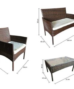 Muebles De Jard N Easy Mobel | Sofa + Mesa + 2 Sillas De Ratan Pe. Muebles De Jardin Y Terraza Sfs