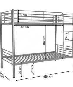 Dormitorio Easy Mobel | Litera Metalica Doble Cama 90Cm As-110