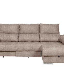 Sof S Easy Mobel | Sofa Cama Chaise Longue 275Cm. Reclinable, Con Arcon +2 Pufs