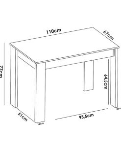 Mesas Y Sillas Easy Mobel Mesas De Comedor, Comedor O Cocina | Mesa Fija De Comedor O Cocina Aspen 110X67Cm Blanco Y Roble