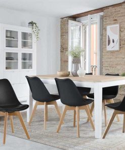 Mesas Y Sillas Easy Mobel | Pack Mesa Extensible De Comedor O Cocina + 6 Sillas Nordic