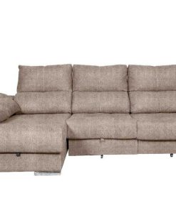 Sof S Easy Mobel | Sofa Cama Chaise Longue 275Cm. Reclinable, Con Arcon +2 Pufs