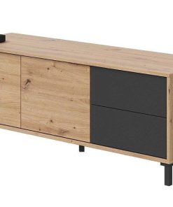 Sal N Y Comedor Easy Mobel | Mueble Tv Brooklyn 2 Puertas Y 2 Cajones Roble Y Negro