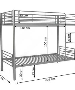 Dormitorio Easy Mobel | Oferta: Litera Metalica Doble Cama 90Cm + 2 Colchones