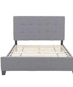 Dormitorio Easy Mobel | Cama De Matrimonio Con Somier Emily 150Cm Gris