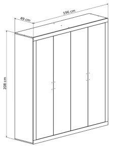 Dormitorio Easy Mobel | Armario 4 Puertas Batientes Lara