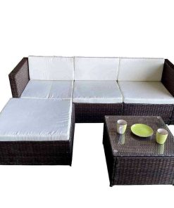 Muebles De Jard N Easy Mobel | Sofa Chaise Longue De Ratan Pe + Mesa. Muebles De Jardin Y Terraza